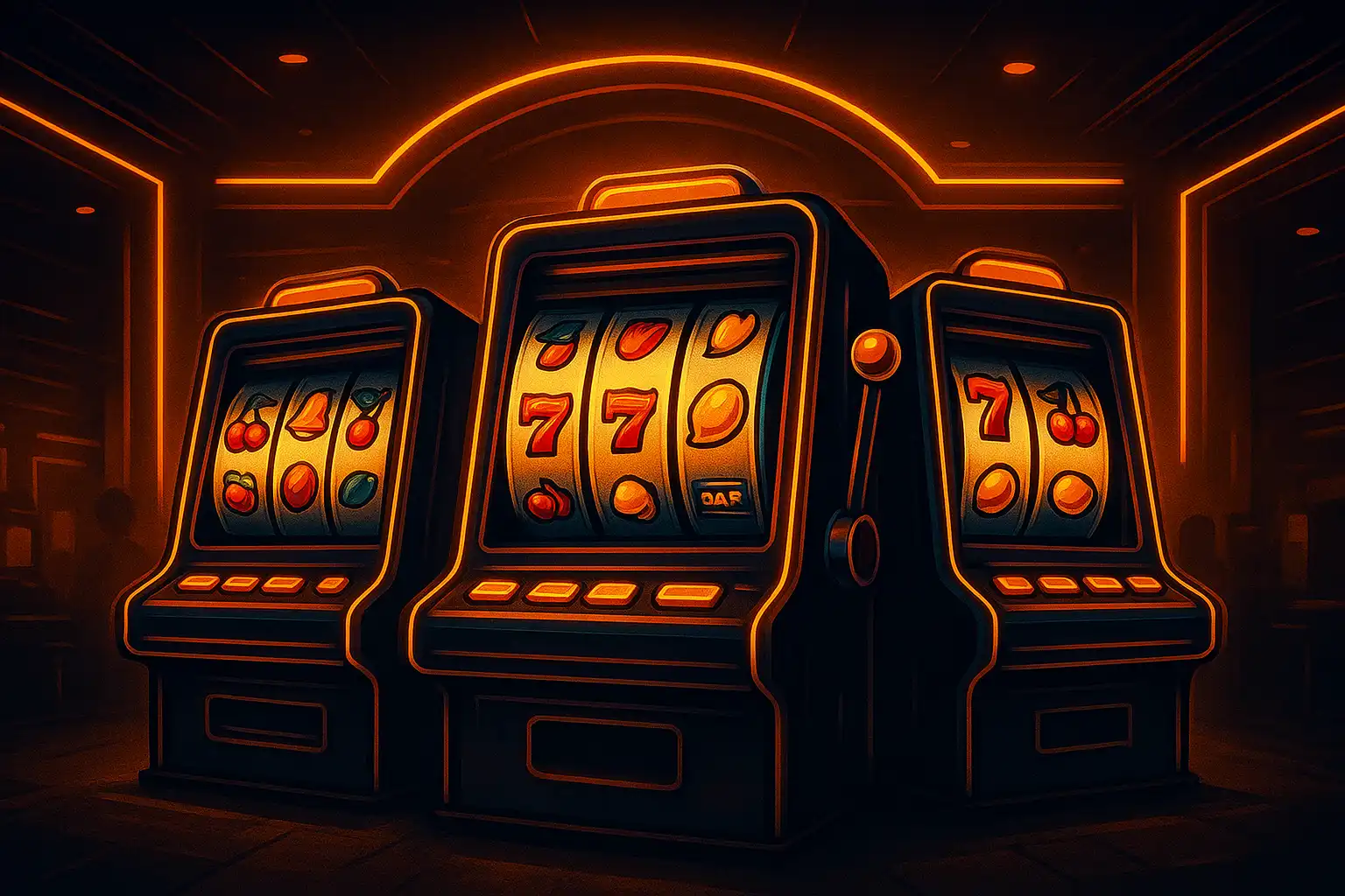 Colorful slot machine reels lined up inside the Westio Casino game lobby